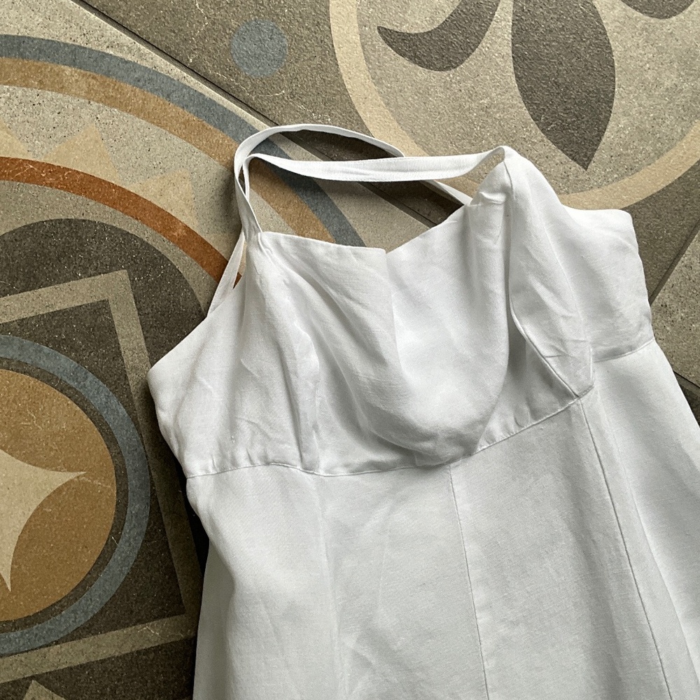 Madewell Embroidered Eyelet Tie Back Cami Midi Dress in White Size 4 - Picture 8 of 10